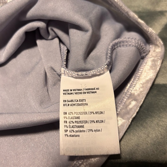 AEO Light Silver Crushed Velvet Tank, Size Medium - Picture 7 of 9